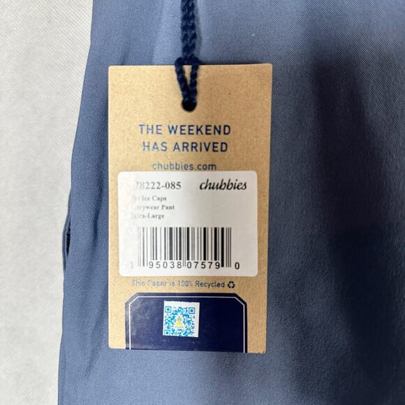 Chubbies The Ice Caps Everywear Casual Pants Size XL Blue - Picture 4 of 8